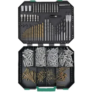 400pcs drills and screw driver bit set for wood, metal and masonry