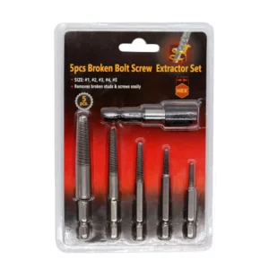 5pcs hex shank broken bolt screw extractor set