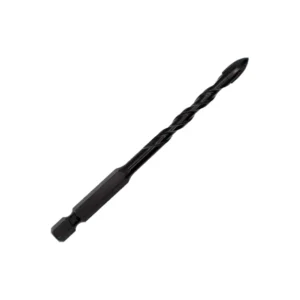 Hex Shank Black Finish Tungsten Carbide Tip Drill Bit for Glass, Ceramic, Tile, and Concrete