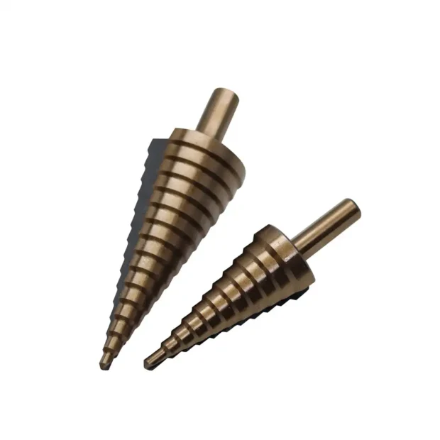 Straight Flute HSS Step Drill Bit – Amber Finish, Cylindrical Shank
