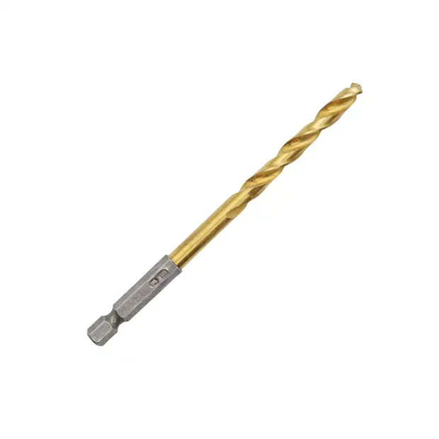 Hex Shank Titanium Coated Twist Drill Bit – 1/4" Shank