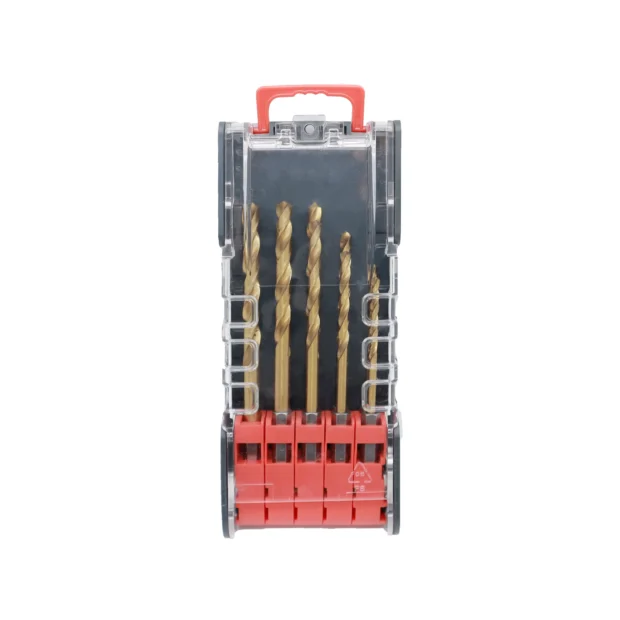 Hex Shank Titanium Coated Twist Drill Bit Set – 9PCS (1/4" Shank)