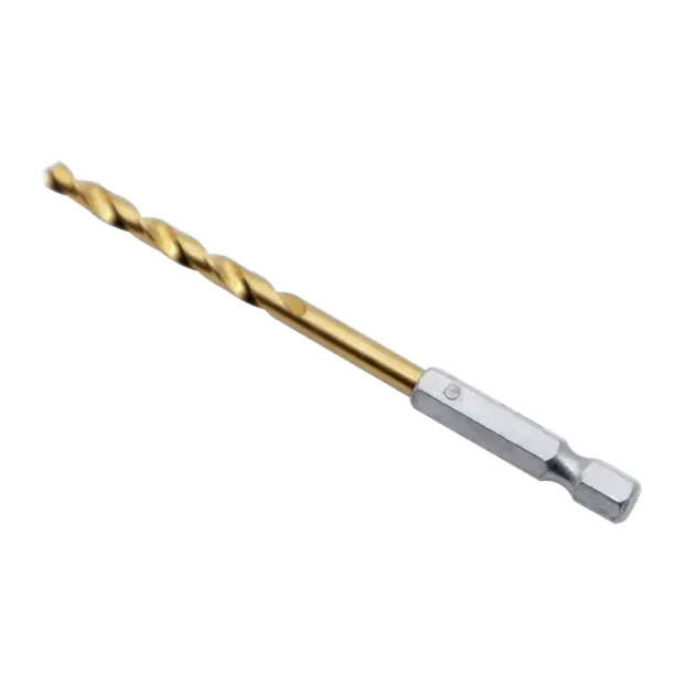 Hex Shank Titanium Coated Twist Drill Bit – 1/4" Shank