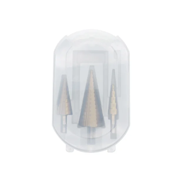 SPEEDY TiN-coated step drill set,hex shank step drill bits,straight flute step drill set,multi-step drill set for metal,durable TiN-coated drill set