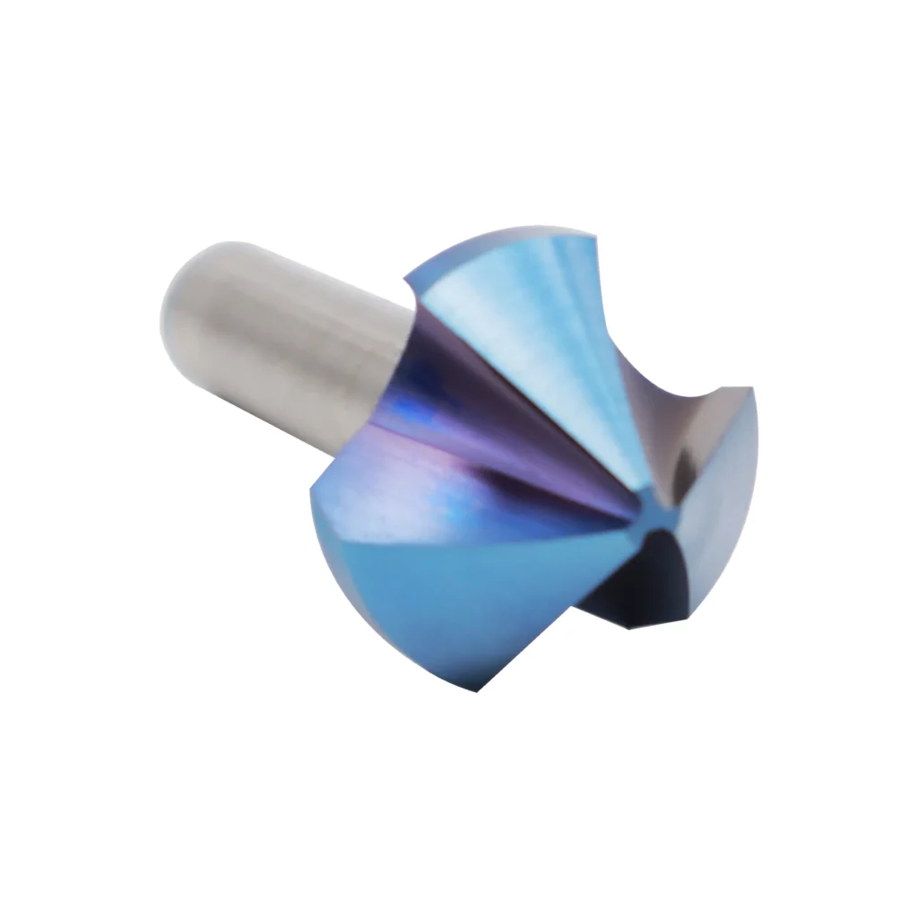 90° 3-Flute HSS Chamfer Drill Bit with Nano Blue Coating (6.3–20.5mm)