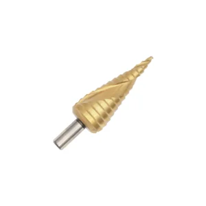 Spiral Groove Step Drill Bit Titanium Coating Round Shank